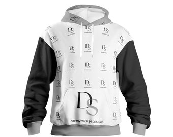 Pullover Hoodie - DS - Logo All over print black