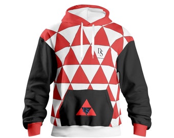 Men's Hoodie - Black and Red Tri-Logo