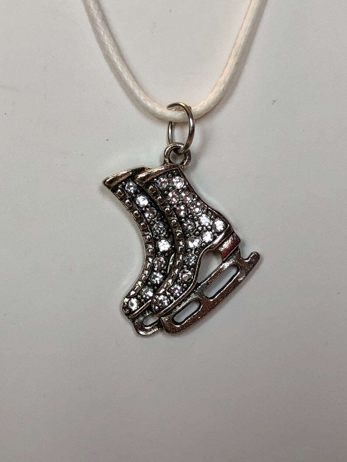 Rhinestone Ice Skates Necklace Etsy