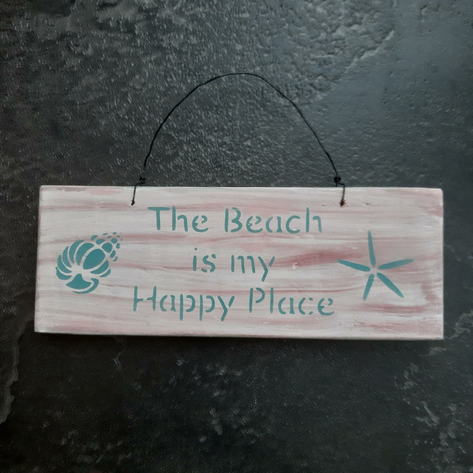 The Beach is My Happy Place Reclaimed Wood Sign Etsy