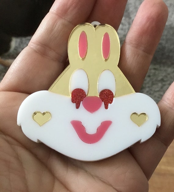 Large acrylic bunny rabbit charm