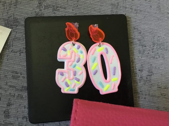 Birthday candle style earrings 30