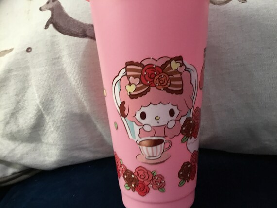 cold cup kawaii inspired pink plastic