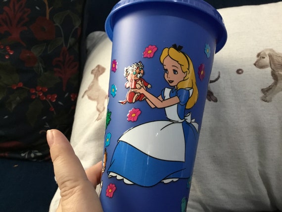 alice inspired cold cup blue