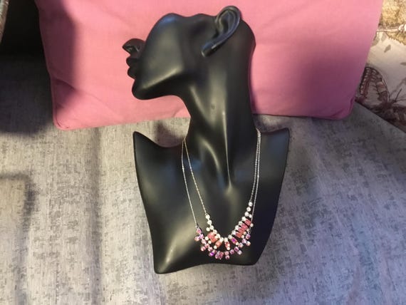 1940s pink paste stone necklaces
