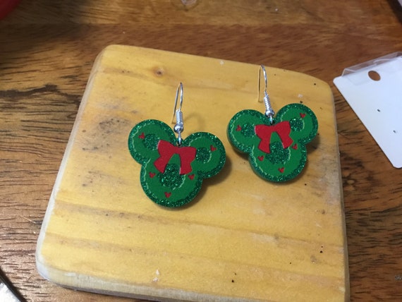 Mickey wreath acrylic earrings