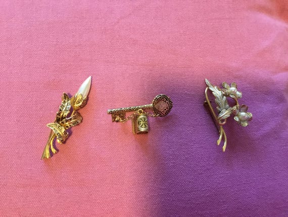 vintage toledo brooches x three