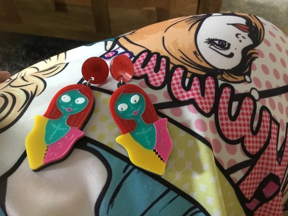 Sally inspired acrylic earrings glittery posts