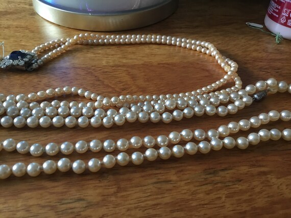Vintage faux pearl necklaces long and short