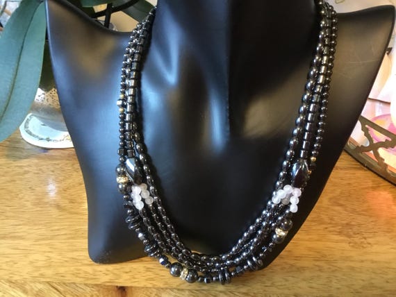 vintage hematite necklaces three in total
