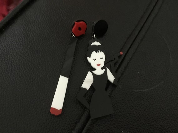 Audrey hepburn icon inspired acrylic earrings statement