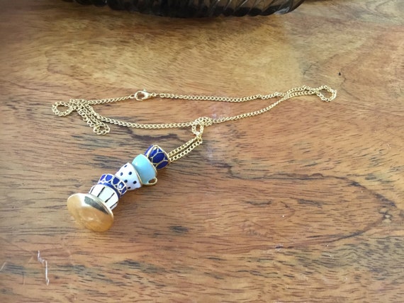 Tea cups necklace enameled mad hatter style