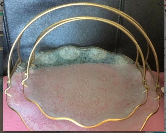 Vintage cake carriers poss 60s era fluted edges glass