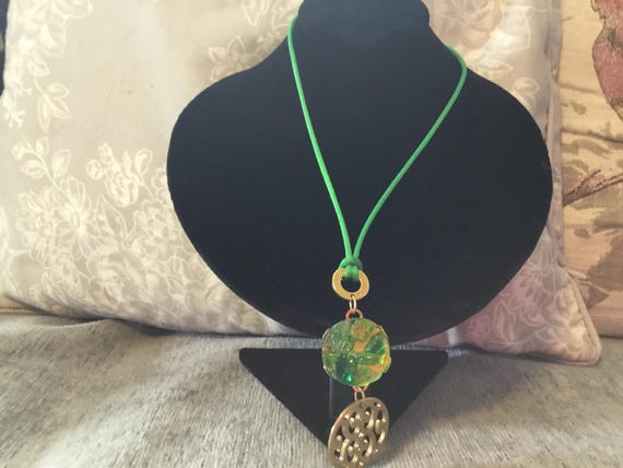 vintage antica murrina necklace green