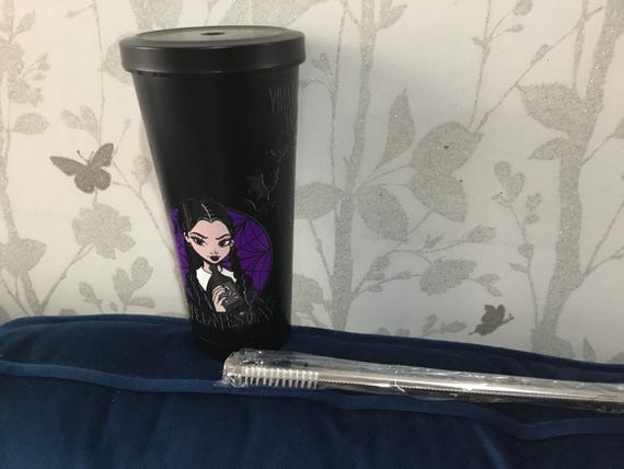 gothic girl insulated steel cup with straw