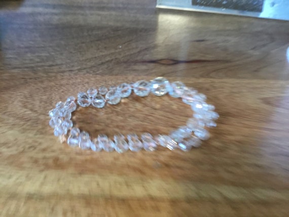 Vintage faceted glass necklace 11 inch need restring