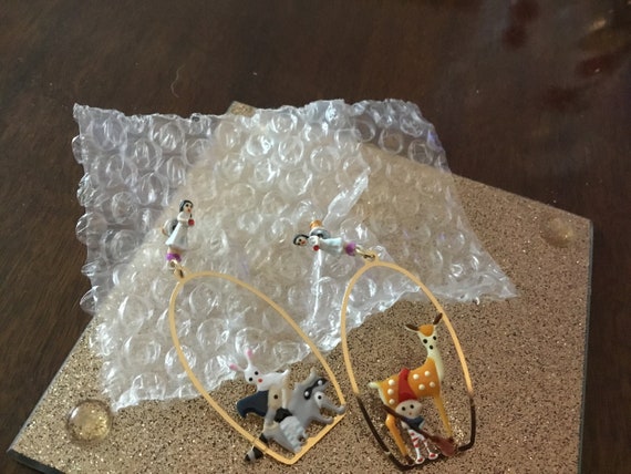 Snow white inspired earrings