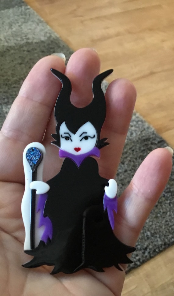 Maleficent inspired acrylic brooch