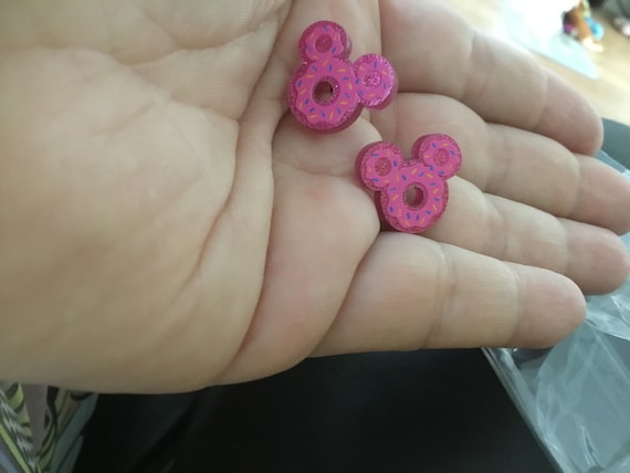 Mickey ears doughnut inspired stud earrings