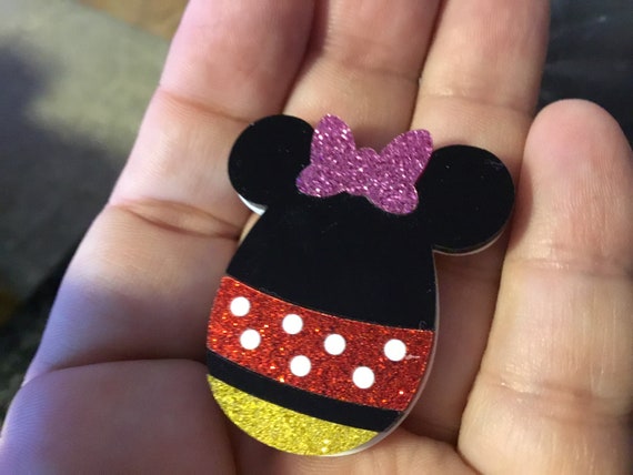 Acrylic minnie inspired easter egg brooch
