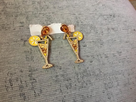 cocktail drink earrings
