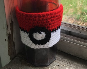 Pokeball Crochet Coffee Cozy