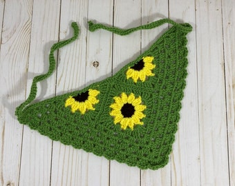 Crochet Flower Kerchief Pattern