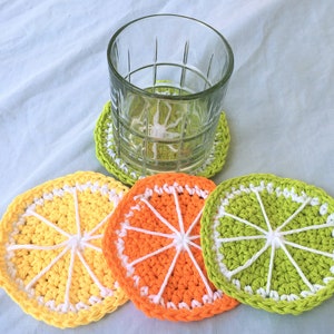 Crochet Fruit Slices Coaster Pattern