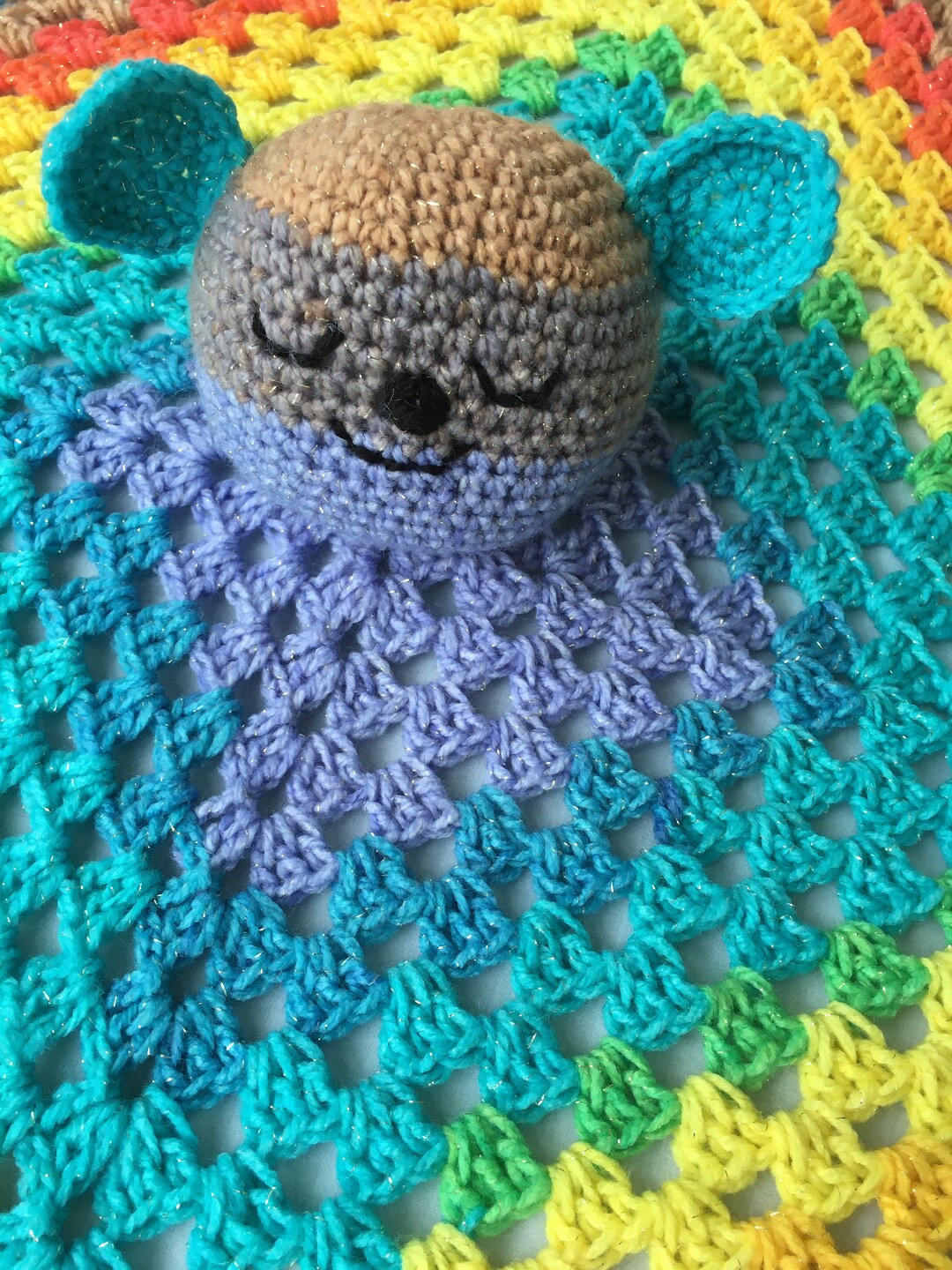 Crochet Teddy Bear Snuggle Buddy Crochet Lovey Pattern Etsy