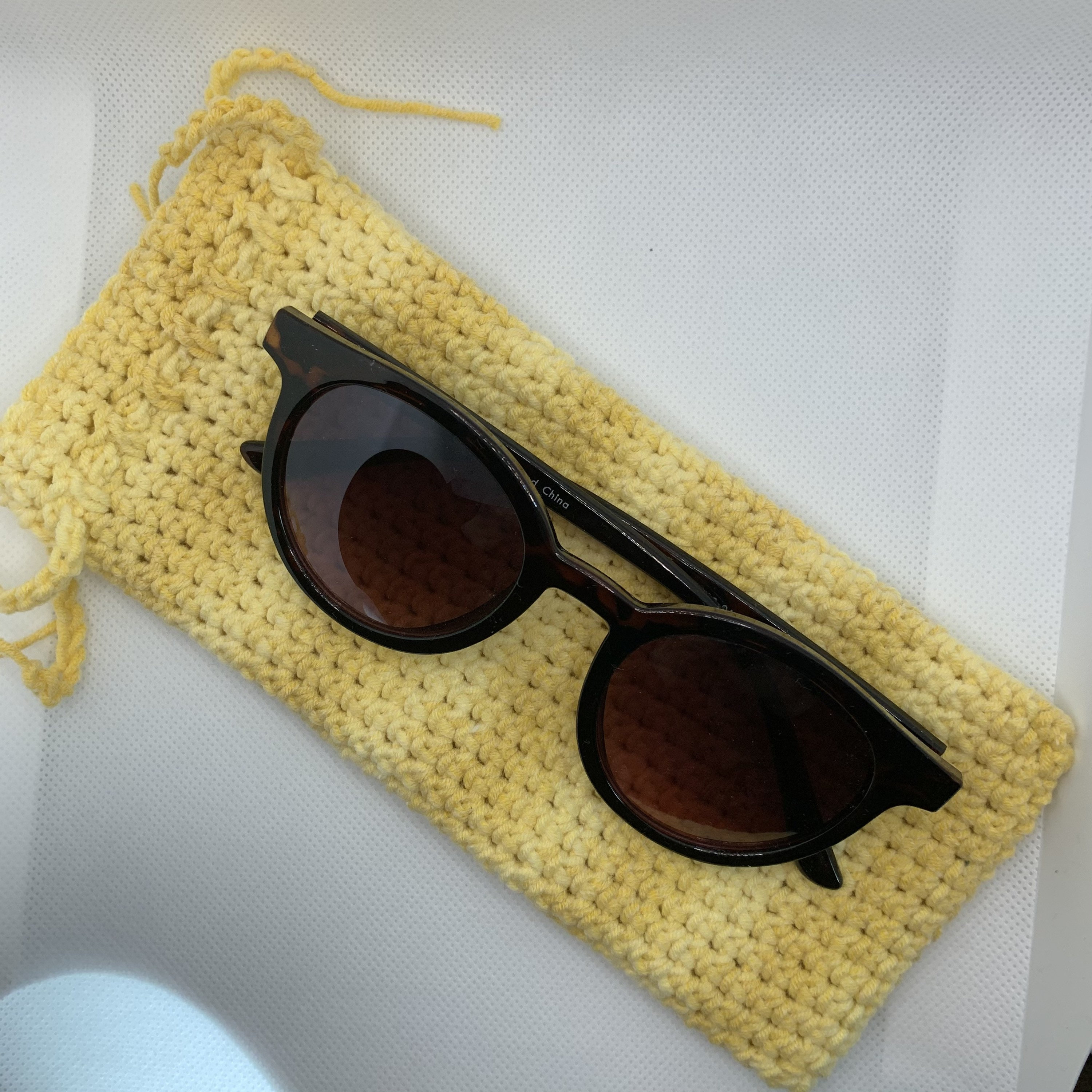 Crochet glasses pouch drawstring sunglasses case. Crochet Etsy