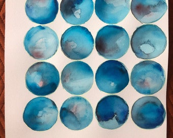 Meditation in Blue - Watercolor 12x12”