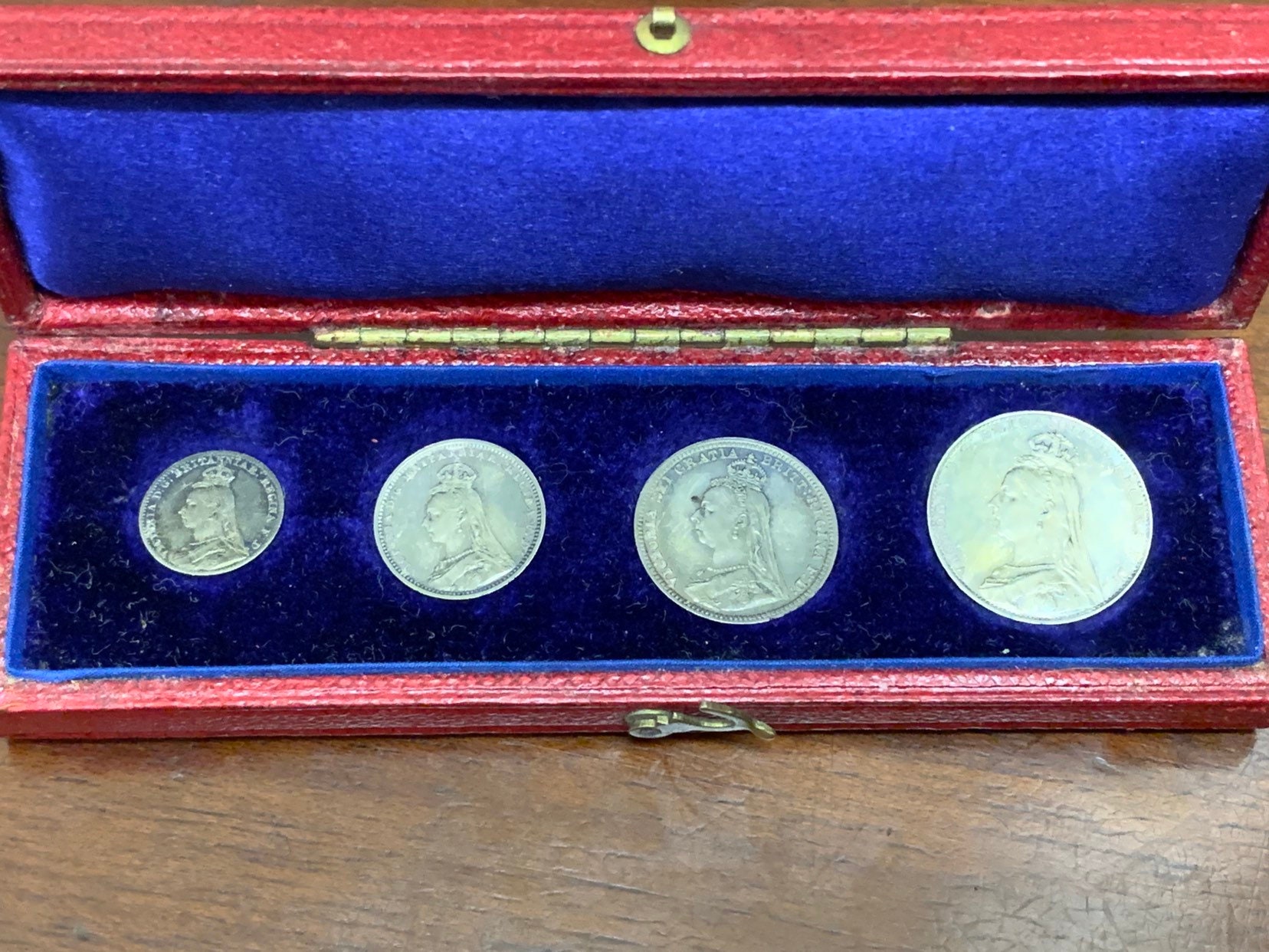 Image of 1891 Queen Victoria Maundy Set in Original Box Lovely