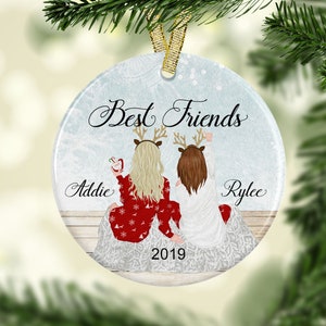 Personalized Best Friend Ornament, Custom Gift Best Friends, Gift for Besties, Friendship Gift for Christmas, Christmas Gift for BFF