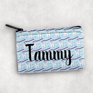 Monedero de cambio de dentista, bolsa de tarjeta de crédito, billetera pequeña, regalo de dentista, monedero de cambio personalizado