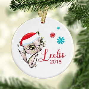 Cat Ornament Personalized, Personalized Christmas Ornament, Personalized Keepsake Ornament, Ornament for Girl