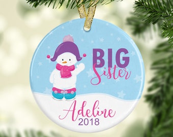 Personalized Sister Ornament, Sister Ornament, Personalized Christmas Ornament, Big Sister Ornament, New Sister Gift, Gift for Big Sister