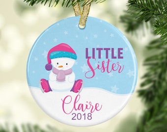 Personalized Sister Ornament, Sister Ornament, Personalized Christmas Ornament, Little Sister Ornament, Gift for Little Sister