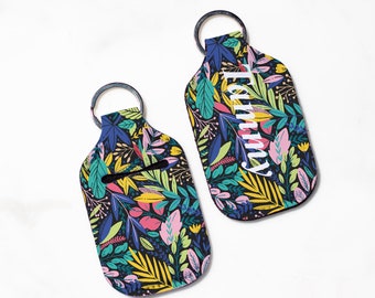 Personalized Hand Sanitizer Keychain, Hand Sanitizer Keychain, Flower Hand Sanitizer, Hand Sanitizer Holders, Travel Accessory Gift