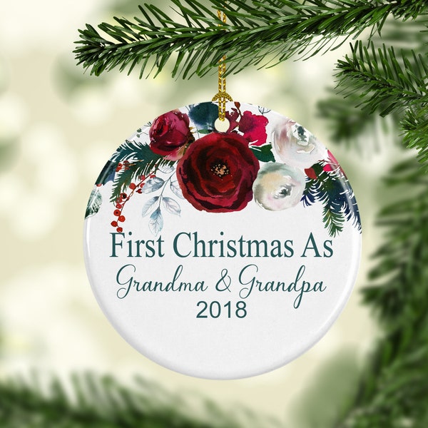 Personalized Grandparents Christmas Ornament: First Christmas Keepsake
