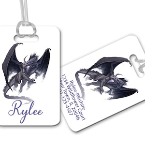 Dragon Luggage Tag, Personalized Luggage Tag, Bag Tag, Custom Dragon Luggage Tag,  Travel Accessories