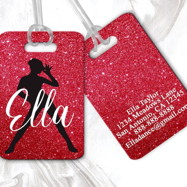 Dance Team Bag Tag, Personalized Luggage Tag, Personalized Dance Luggage tag,  Dance  Bag Tag,  Gift For Dancer, Dance Team Gift