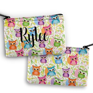 Monedero de cambio de búho, Bolsa de tarjeta personalizada, Billetera pequeña de Búho personalizada, Monedero de monedas, Bolsa de tarjeta de crédito