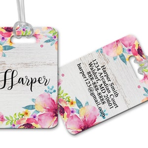 Luggage Tag, Floral Luggage Tag, Personalized Luggage Tag, Custom Luggage Tag, Travel Accessories, Backpack Tag, Custom Luggage Handle Wrap