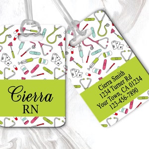 RN Luggage Tag, Personalized Luggage Tag, Nurse Brief Case Tag, Gift For Nurse, Luggage Handle Wrap, Travel Accessories image 1