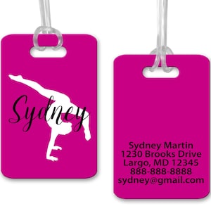 Gymnastics Bag Tag, Personalized Bag Tag, Gymnastics Gift, Gymnastics Luggage Tag,  Gift For Girls, Gift For Gymnast