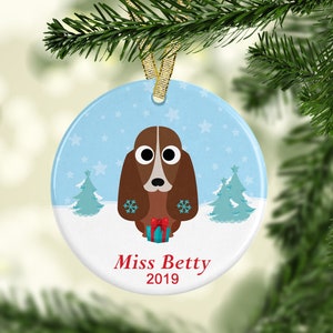 Personalized Dog Ornament, Basset Hound Ornament, Animal Lover Gift, Personalized Ornament, Basset Hound Mom Gift