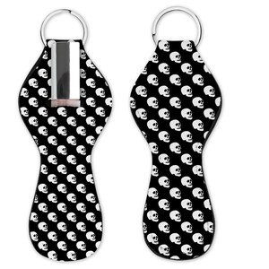 Skulls Chapstick Holder,  Halloween Lip Balm Keychain, Halloween Favors, Halloween Teen Gift