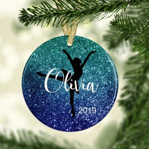 Ballet Dancer Ornament, Personalized Ballerina Ornament, Dance Team Gift, Dance Teacher Gift image 1