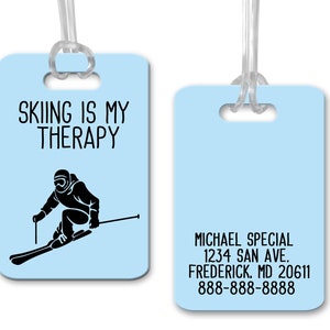 Ski Luggage Tag, Gift For Skier, Snowboarder Tag, Sports Team Gift, Ski Bag Tag, Skiing Gift, Skiing Trip Gift, Snowboarder Gift