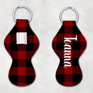 Porte-baume à lèvres à carreaux, porte baume à lèvres, cadeau de fête, porte-clés rouge à lèvres, cadeau personnalisé